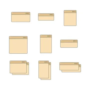 Dialog box icon collection. flat style elements. cartoon isolated illustratio Stock Illustration