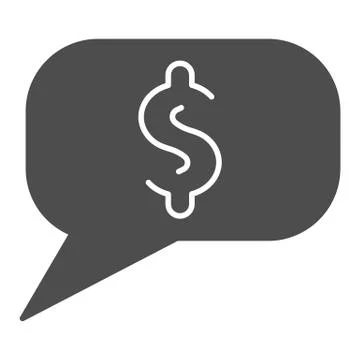 Dialog bubble with dollar solid icon. Currency, business or financial chat Illustrazione stock
