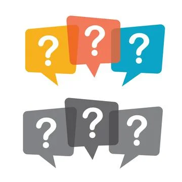 Dialog bubbles with question marks. Stock Illustration