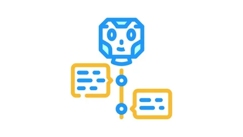 Dialog chat bot color icon animation Stock Footage 327270720