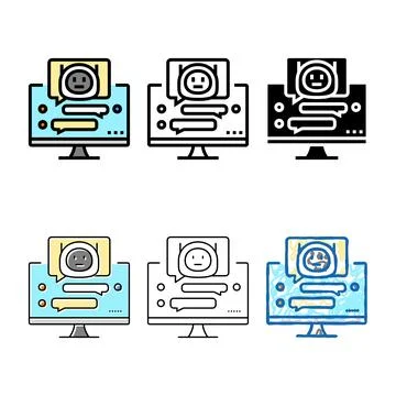 Dialog chat bot forms color icon vector Stock Illustration