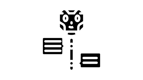 Dialog chat bot glyph icon animation Stock Footage 326745880