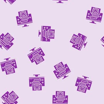 Dialog chat bot glyph seamless pattern Illustrazione stock