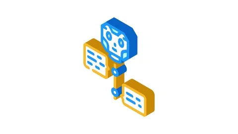Dialog chat bot isometric icon animation Stock Footage 327293672