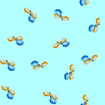 Dialog chat bot isometric icon seamless pattern Stock Illustration