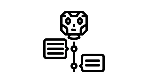 Dialog chat bot line icon animation Stock Footage 326765084