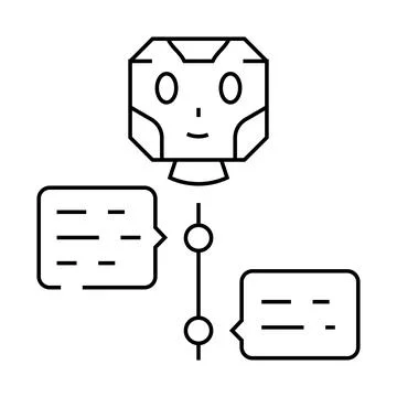 Dialog chat bot line icon vector illustration Stock Illustration