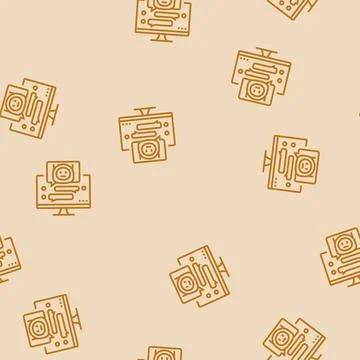 Dialog chat bot line seamless pattern Stock Illustration