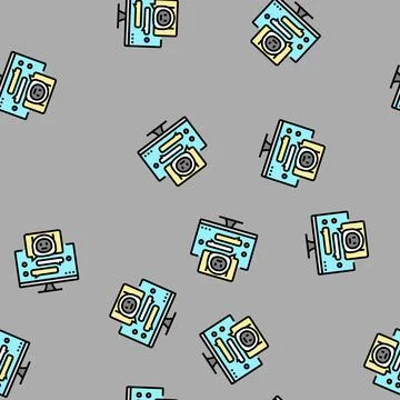 Dialog chat bot vector seamless pattern Stock Illustration