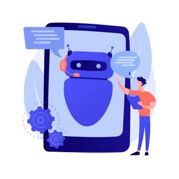 Dialog with chatbot vector concept metaphor Stock Illustration