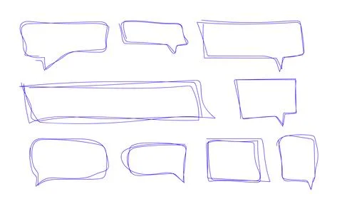 Dialog cloud for messages. Vector set of isolated dialog box icons on white.. Stock Illustration