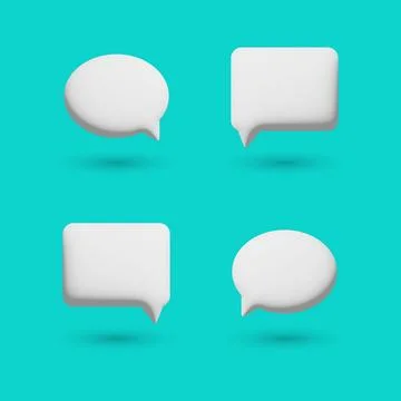 Dialog clouds 3D, vector. Stock Illustration