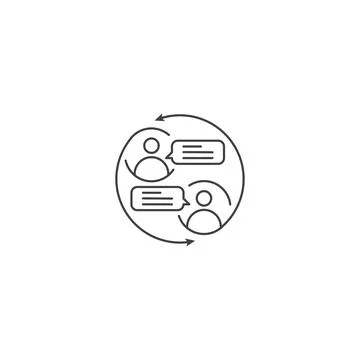Dialog, communication, negotiations. Vector outline icon template Stock Illustration