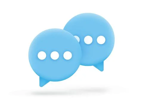 Dialog concept with speech bubbles isolated on white background. 3d illustrat Stockillustratie