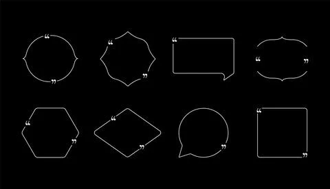 Dialog frames with quotation marks set Illustrazione stock