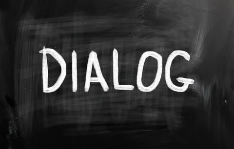 Dialog handwritten with chalk on a blackboard Stock Illustration