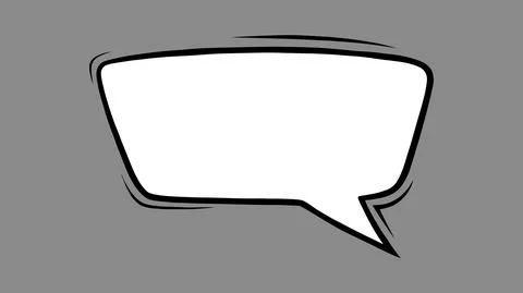Dialog speech bubble in comic style. Square speech bubble isolated in grey Stock Illustration