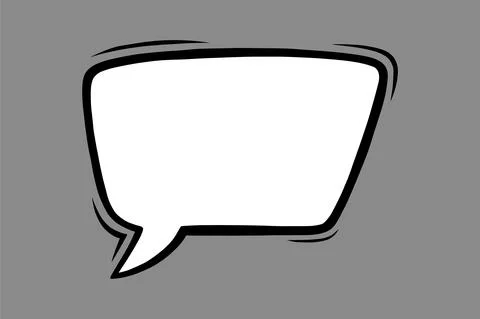 Dialog speech bubble in comic style. Square speech bubble for comments and Illustrazione stock