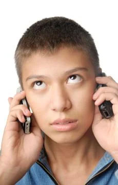 Dialog with two talkers Stock Photos