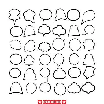Dialogic Dynamics  Vector Speak Out Box Designs Stock Illustration