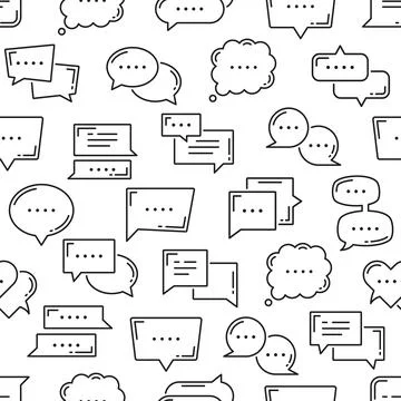 Dialogue balloon, chat bubble seamless pattern Stock Illustration