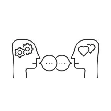 Dialogue between rational and impulsive persons Stock Illustration
