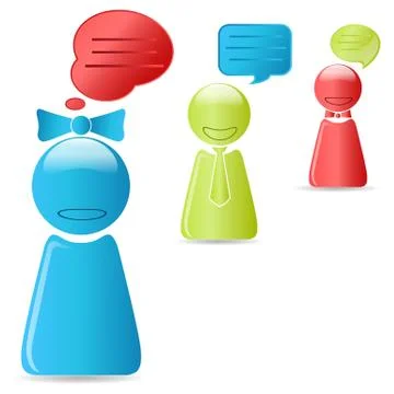 Dialogue box with human icons Stock-Illustration