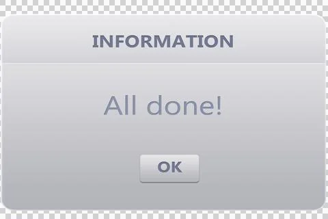 Dialogue box showing completion Illustrazione stock