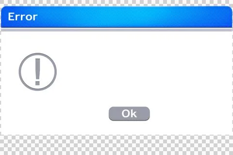 Dialogue box showing error Stock Illustration