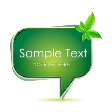 Dialogue bubble with leaf Stock Illustration