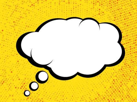 Dialogue Bubble in Pop Art Comics Style with Halftone Texture. Stock Illustration