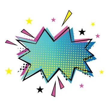 Dialogue Bubble in Pop Art Comics Style with Halftone Texture. Stock Illustration