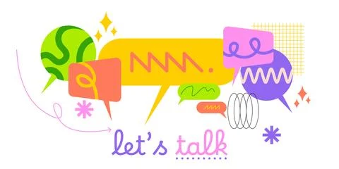 Dialogue bubble. Talk balloon. Speech or question abstract chat. People let i Stock Illustration