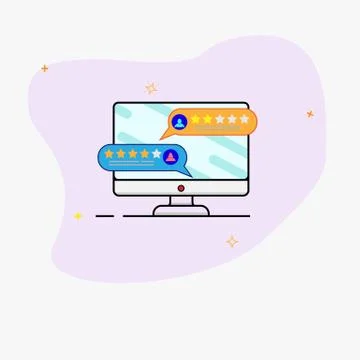 Dialogue, chat, or chat on a computer monitor Stock Illustration