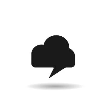 Dialogue cloud of black web icon, thin line illustration for mobile app Stock Illustration