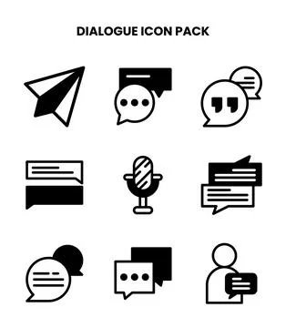 Dialogue DuoTone Bundle Icons Pack Stock Illustration