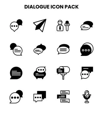 Dialogue DuoTone Bundle Icons Pack イラスト素材
