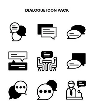 Dialogue DuoTone Icons Pack Stock Illustration