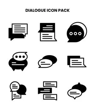 Dialogue DuoTone Vector Icons Pack Stock Illustration
