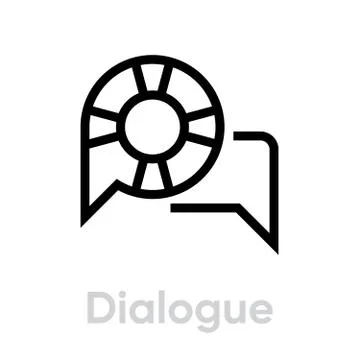 Dialogue help support icon. Editable Vector Stroke. Stock Illustration