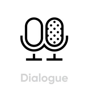 Dialogue icon. Editable Vector Outline. Stock Illustration