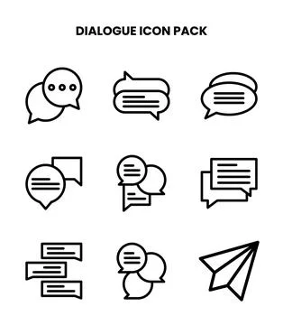 Dialogue Line Graphics Icons Pack Stock Illustration