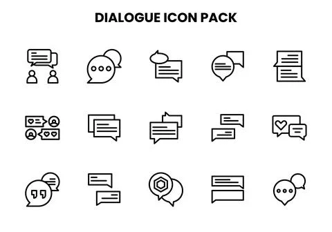 Dialogue Line Scalable Icons Pack Stock Illustration