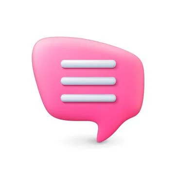 Dialogue message 3d design element. Speech bubble, voice text balloon. Chat Stock Illustration
