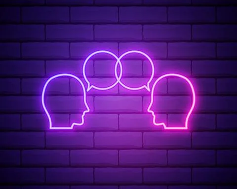 Dialogue of people icon. Elements of interview in neon style icons. Simple ic Stock Illustration
