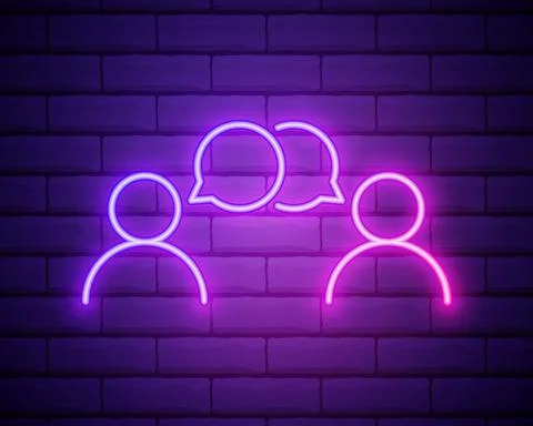 Dialogue of people icon. Elements of interview in neon style icons. Simple ic Stock Illustration