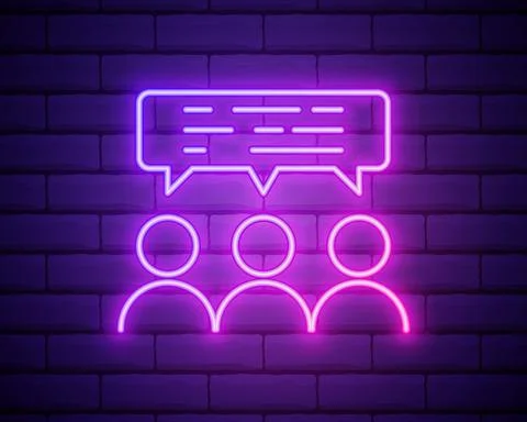 Dialogue of people icon. Elements of interview in neon style icons. Simple ic Stock Illustration