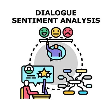 Dialogue sentiment analysis concept vector illustration Stock Illustration