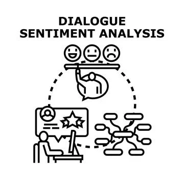 Dialogue sentiment analysis concept vector illustration Stock Illustration