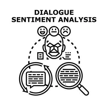Dialogue sentiment analysis measuring customer feedback Stock Illustration